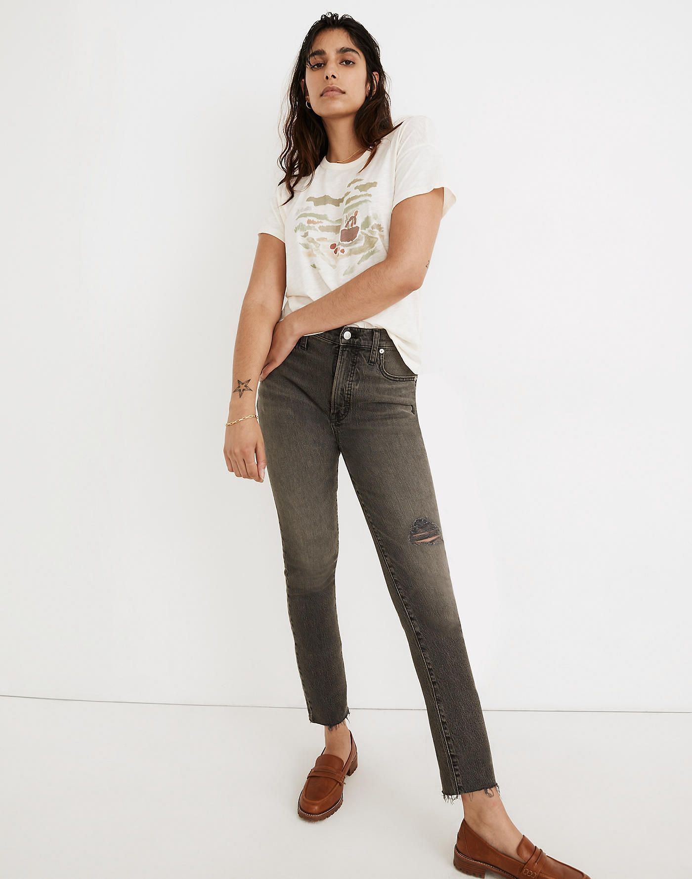 The Perfect Vintage Jean in Cosner Wash: Knee-Rip Edition (image by madewell.com)